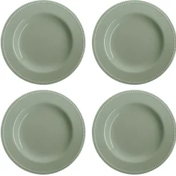Dots bord 28 cm 4 stuks, Groen