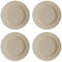 Dots klein bord 22 cm 4 stuks, Beige