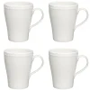 Dots mok 35 cl 4 stuks, Crème wit