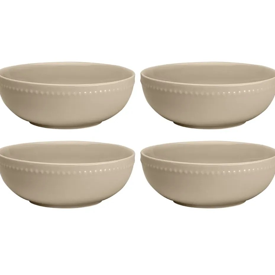 Dots ontbijtkom 60 cl 4 stuks, Beige