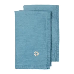 Eden denim stoffen servet 45x45 cm 2-pack, Blauw