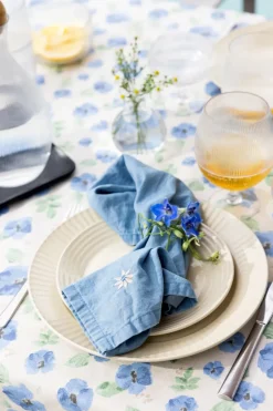 Eden denim stoffen servet 45x45 cm 2-pack, Blauw