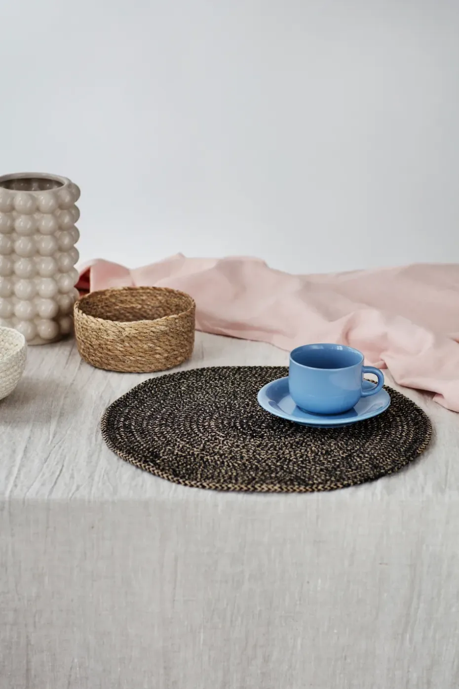 Ella placemat Ø38 cm, zwart
