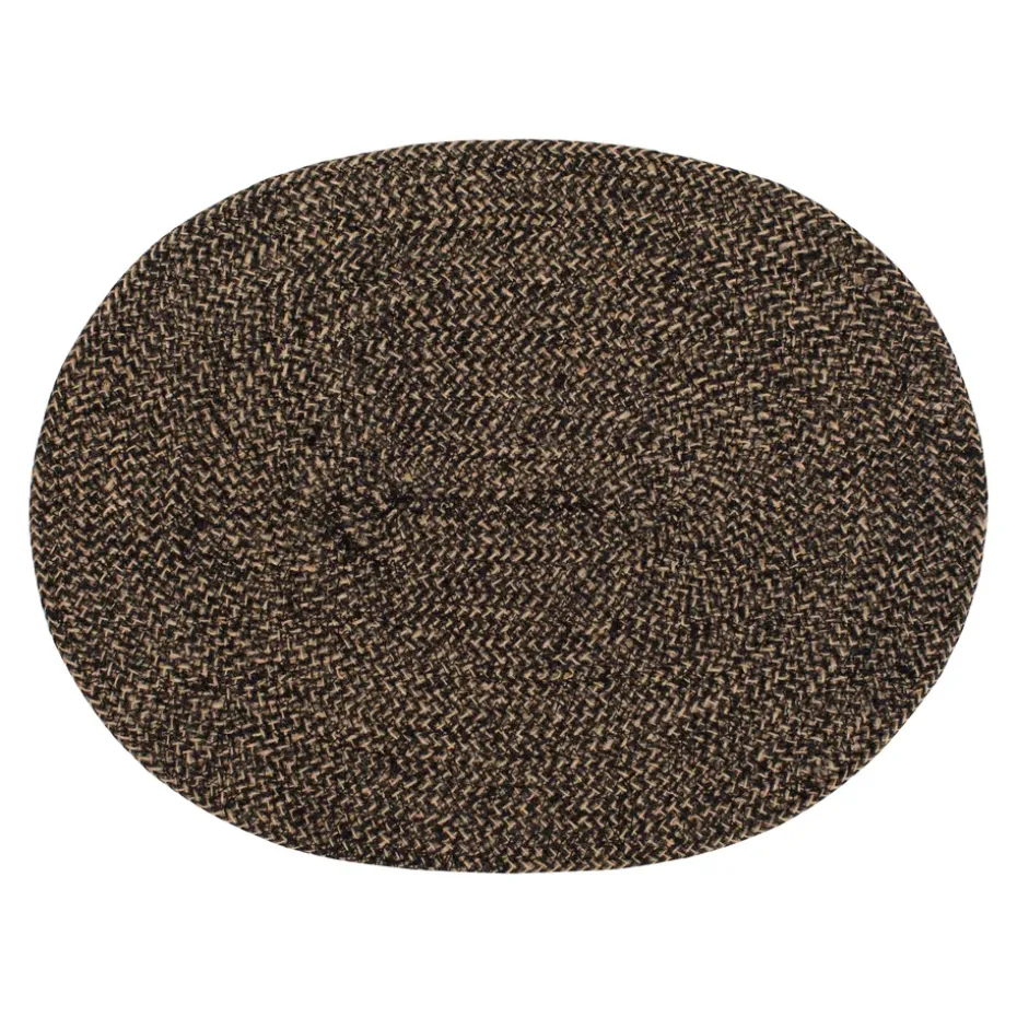 Ella placemat ovaal, Zwart