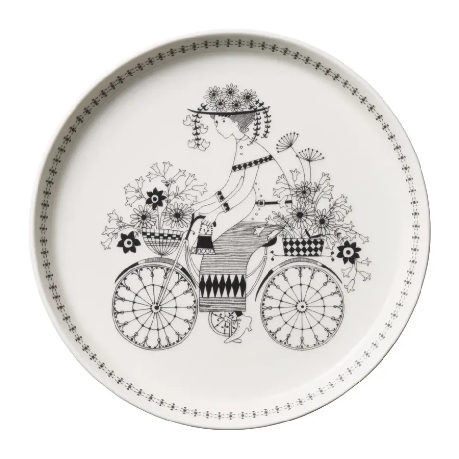 Emilia bord Ø19 cm, Zwart-wit