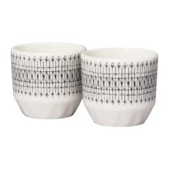 Emilia eierdop 4 cl 2-pack, Zwart-wit