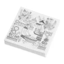 Emilia papieren servetten 33x33 cm 20-pack, Zwart-wit
