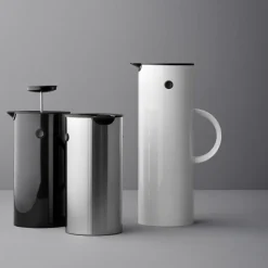 EM77 Stelton thermoskan 1 l., white shiny (wit glanzend)