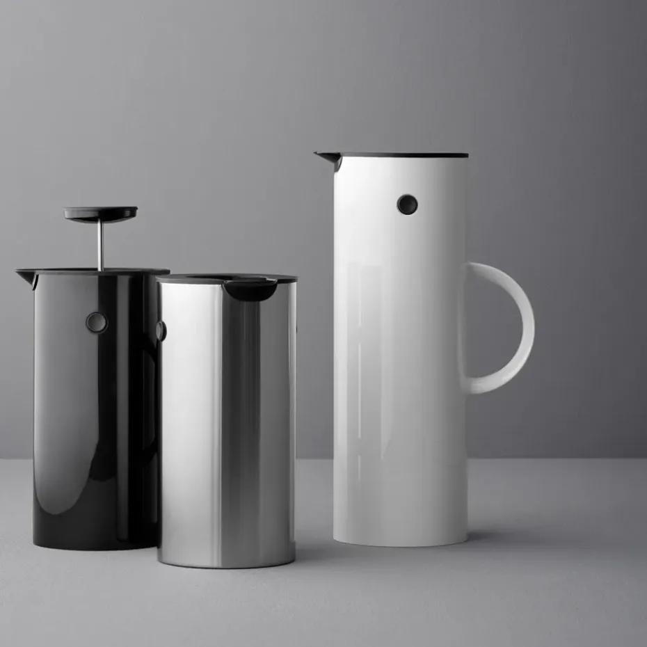 EM77 Stelton thermoskan 1 l., white shiny (wit glanzend)