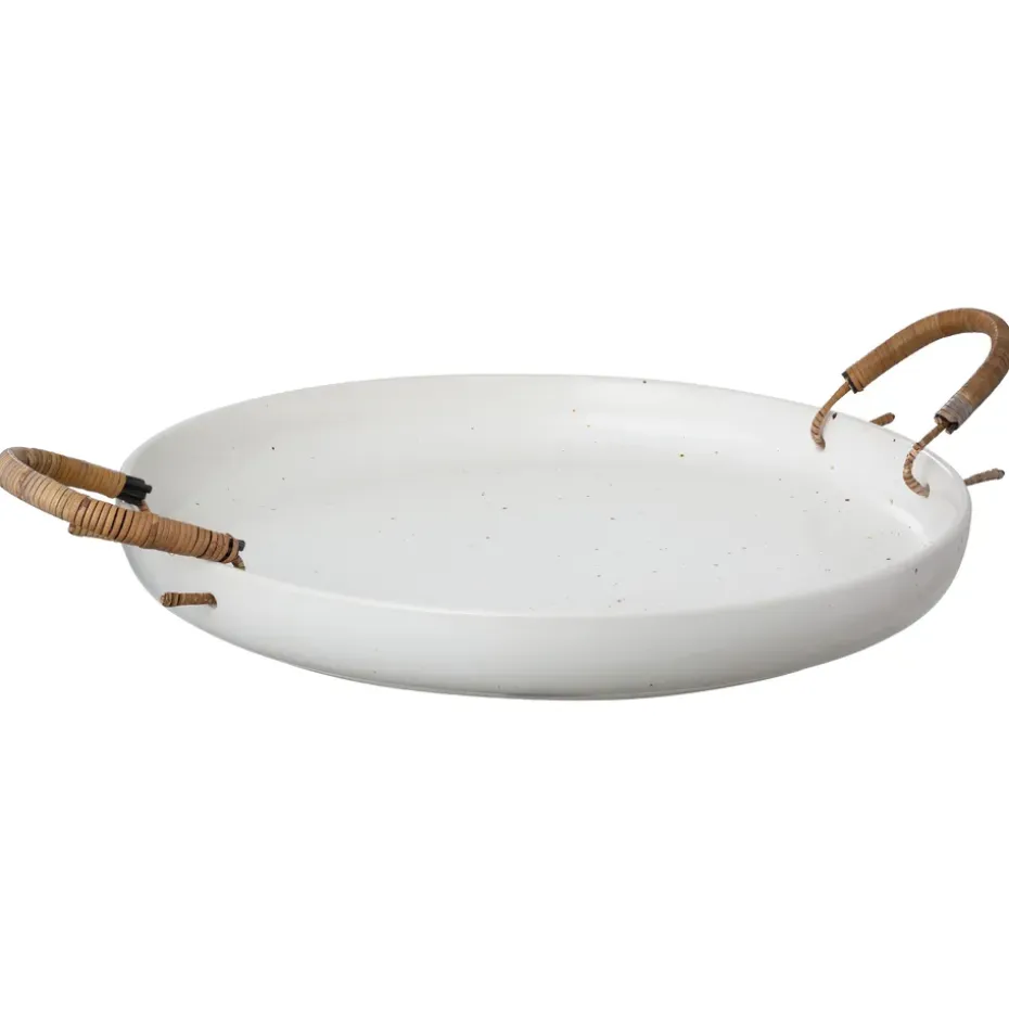 Ernst dienblad met handgrepen wit, Ø35 cm