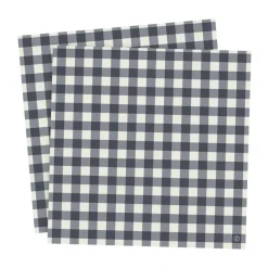 Ernst servet geruit 33x33 cm 20-pack, Blauw-lichtgrijs