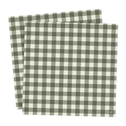 Ernst servet geruit 33x33 cm 20-pack, Groen-lichtgrijs