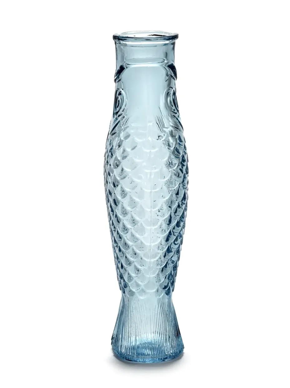 Fish & Fish glazen fles 85 cl, Light blue