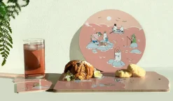 Fiske Moomin zomer 2022 glasonderzetters 4-pack, Roze