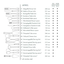 Gammal Fransk tafelmes zilver, 21 cm