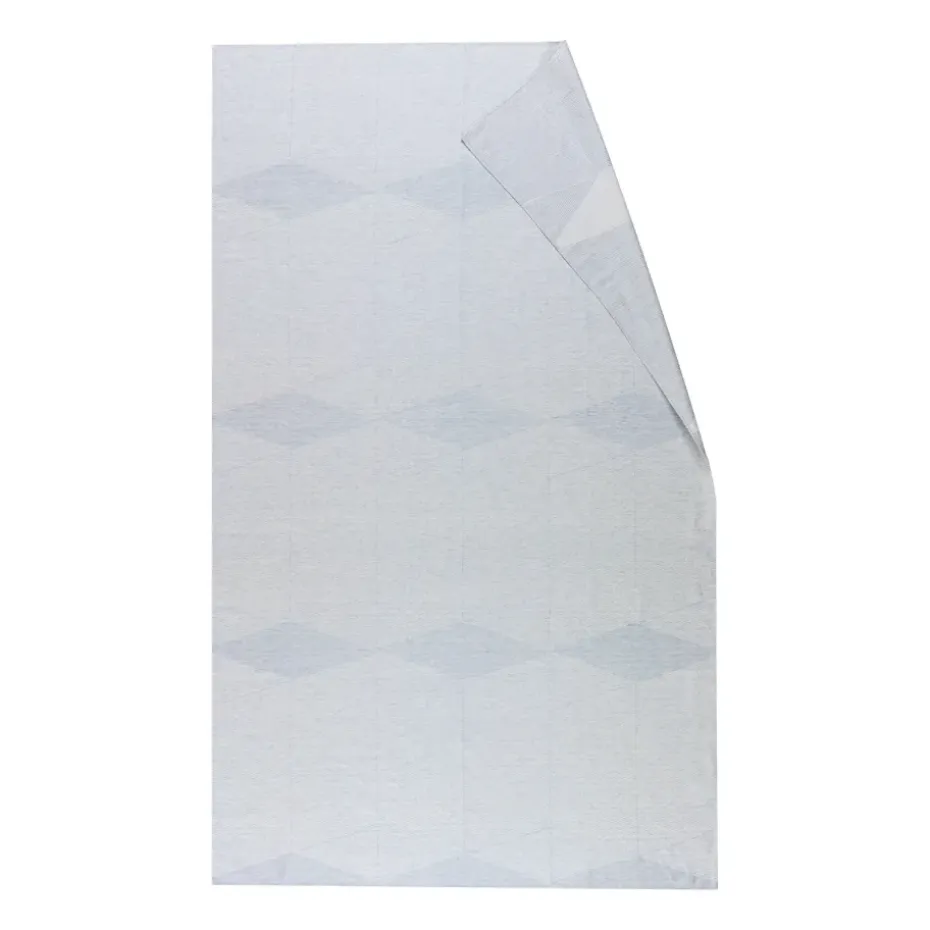 Geometric tafelkleed 147x250 cm, Blauw-wit
