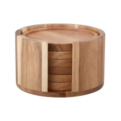 Gota glasonderzetters Ø10 cm 6-pack, Acacia