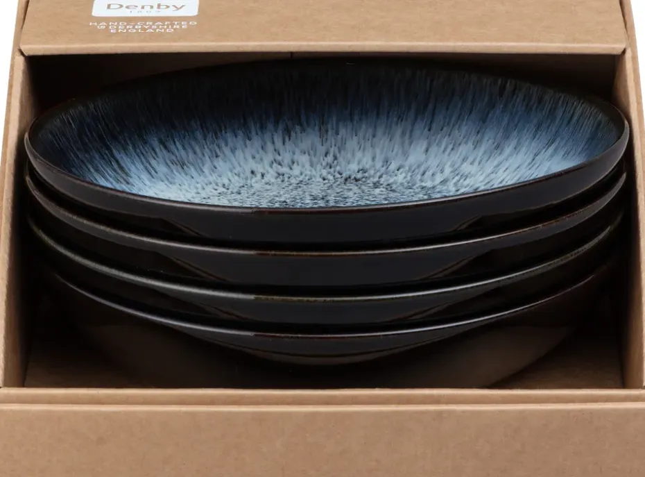 Halo pastabord 22 cm 4-pack, Blauw-grijs-zwart