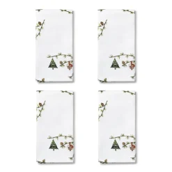 Hammershøi Christmas stoffen servet 45x45 cm 4-pack, Wit