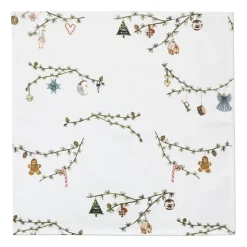 Hammershøi Christmas stoffen servet 45x45 cm 4-pack, Wit