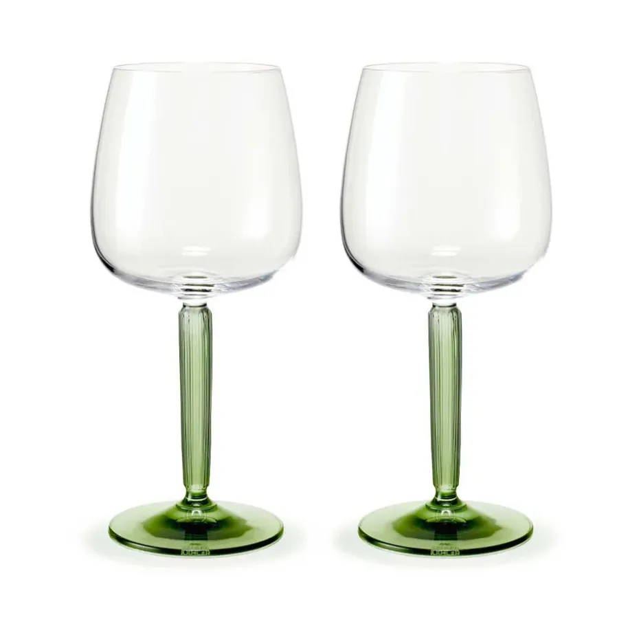 Hammershøi rodewijnglas 49 cl 2-pack, Doorzichtig-groen