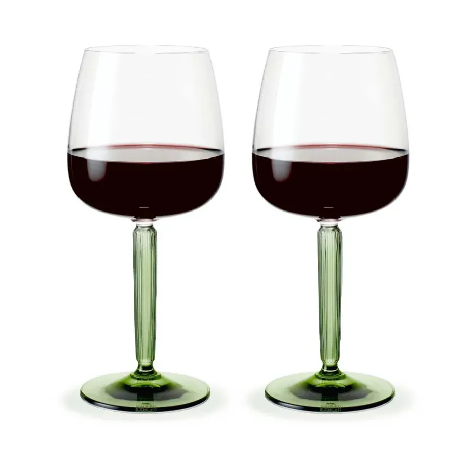 Hammershøi rodewijnglas 49 cl 2-pack, Doorzichtig-groen