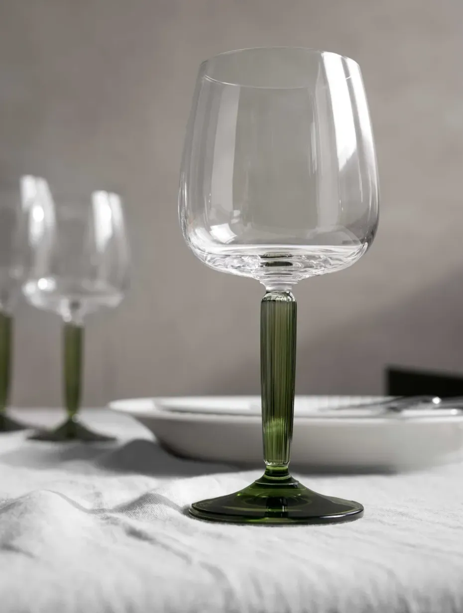 Hammershøi rodewijnglas 49 cl 2-pack, Doorzichtig-groen