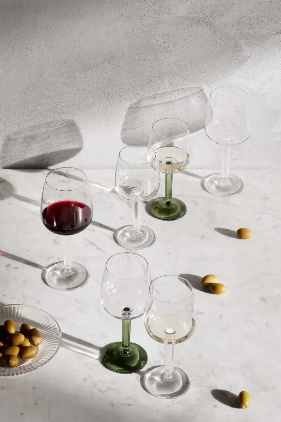 Hammershøi rodewijnglas 49 cl 2-pack, Doorzichtig-groen