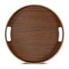Hanna dienblad rond Ø35 cm, Donkerbruin