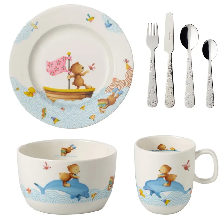 Happy as a Bear kinderservies en bestek, 7-delig