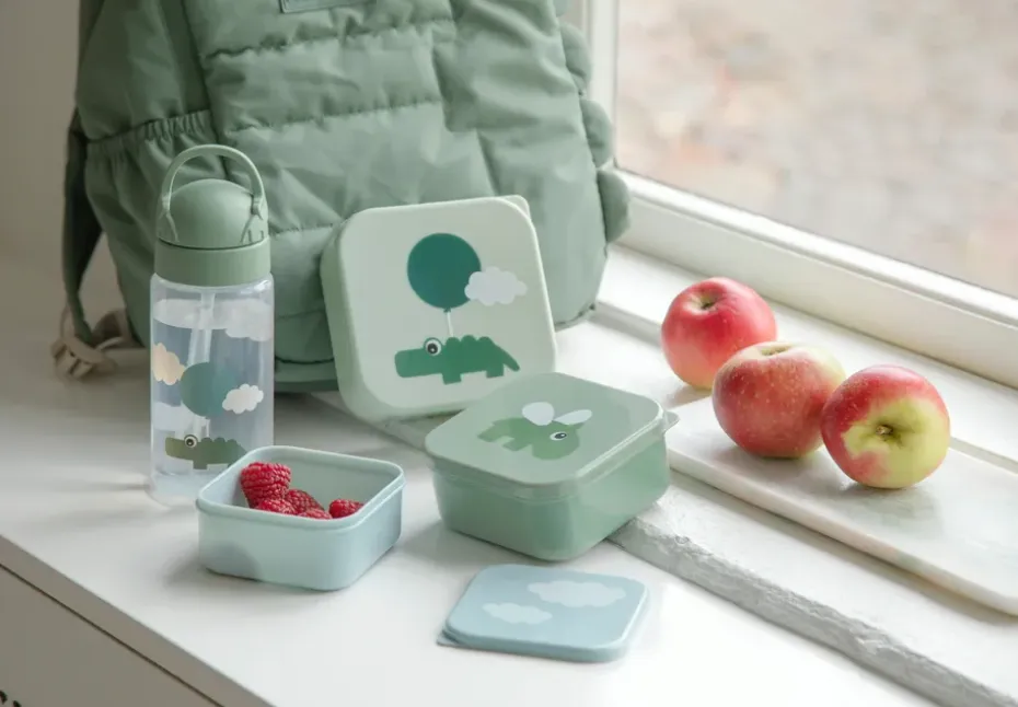 Happy Clouds fles met rietje, Green