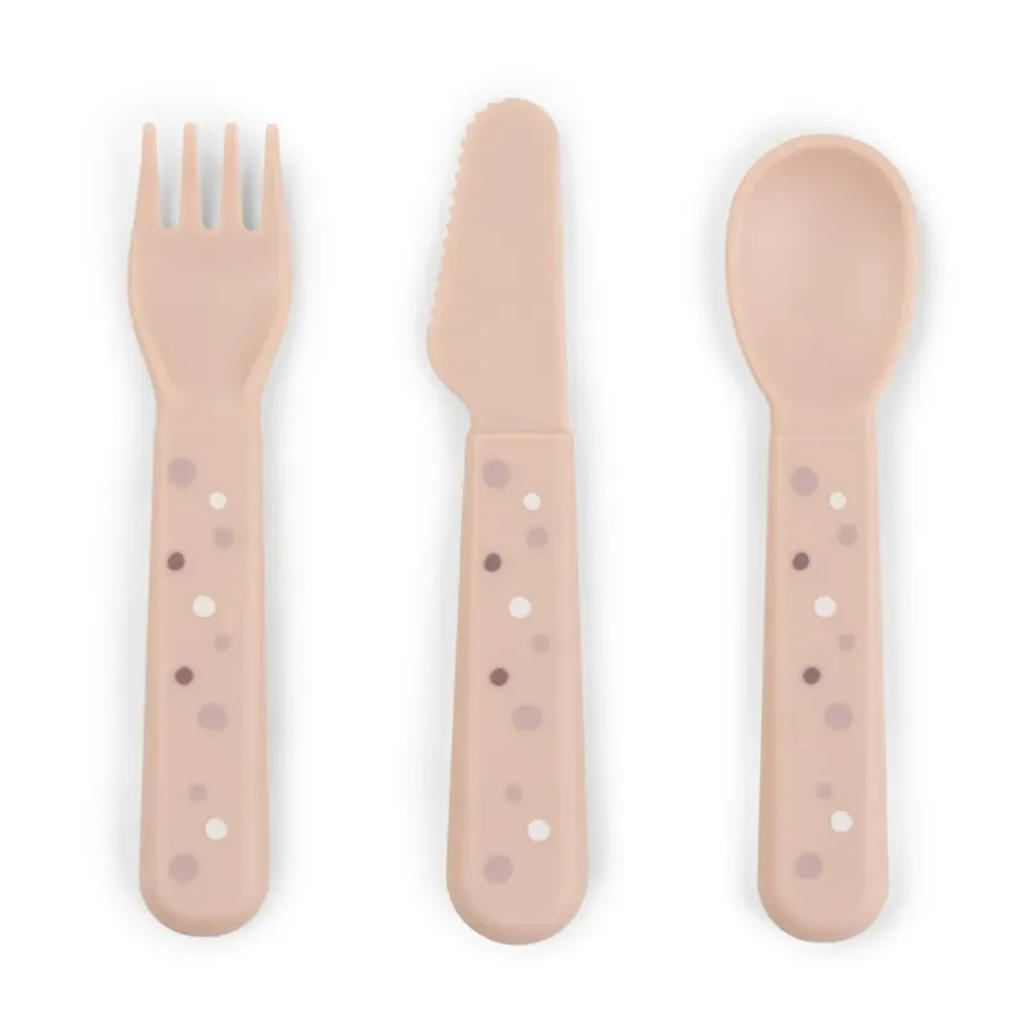 Happy Dots foodie bestekset 3-delig, Powder