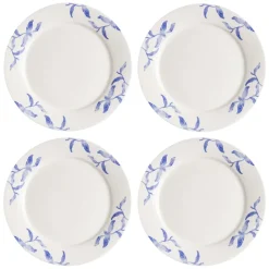 Havspil bord 28 cm 4-pak, blauw-wit
