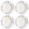 Havspil diep bord 23 cm 4-pak, blauw-wit