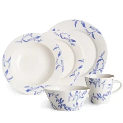 Havspil klein bord 21 cm 4-pak, blauw-wit