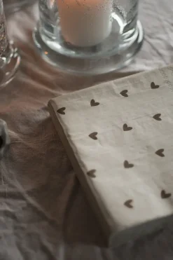Heart pappersservett 33x33 cm 20-pack, Bruin-beige
