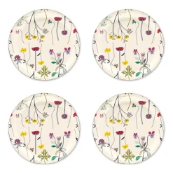 Herbarium glasonderzetter Ø11 cm 4-pack, Off-white