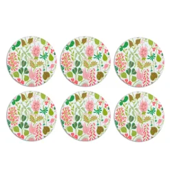 Herbarium onderzetters 6-pack, roze