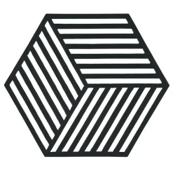 Hexagon pannenonderzetter, zwart