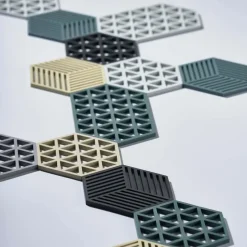 Hexagon pannenonderzetter, zwart