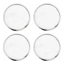 Hilke Collection glasonderzetters 4-pack, Wit marmer-vernikkeld messing