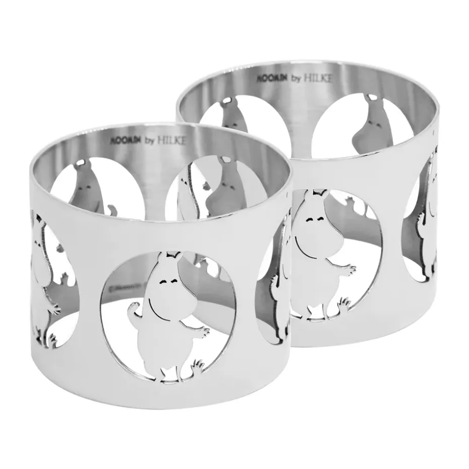 Hilke X Moomin servetringen Moomintroll 2-pack, Vernikkeld messing
