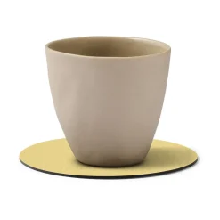 Hippo onderzetter (glazen) circle, Goud