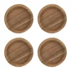 Hollow onderzetters Ø9 cm 4-pack, Acacia