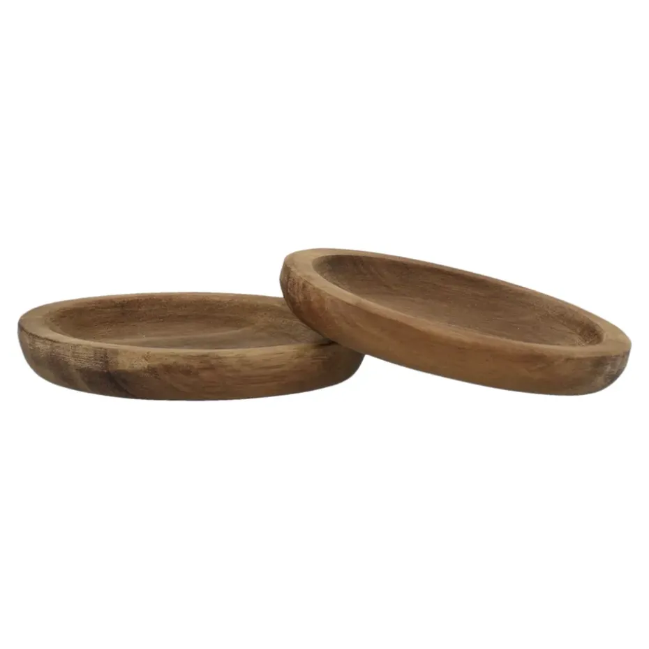 Hollow onderzetters Ø9 cm 4-pack, Acacia