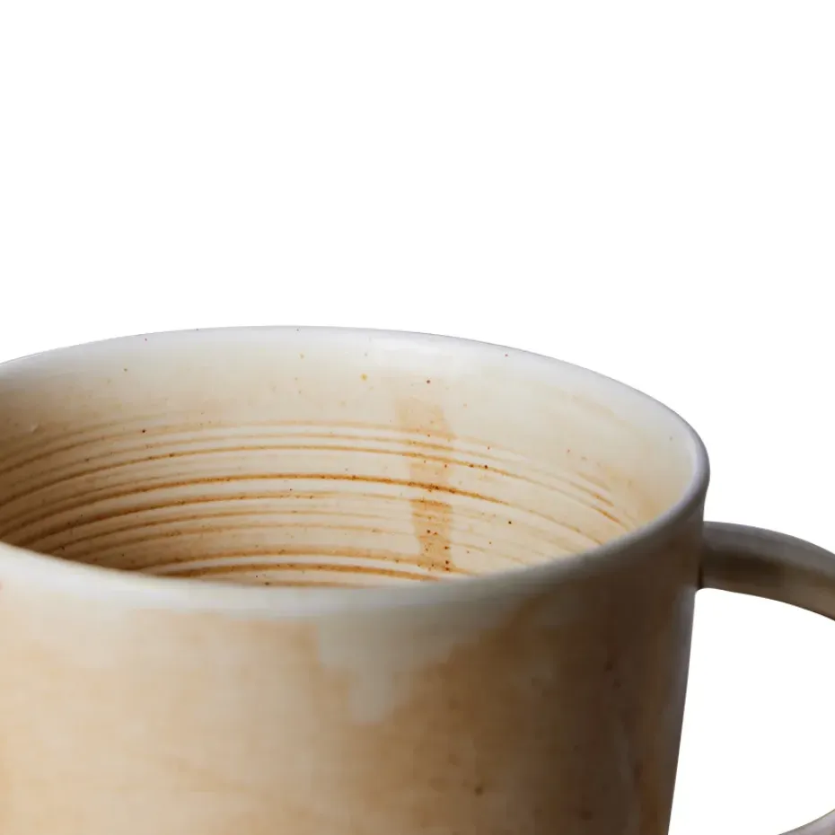 Home Chef mok met oor 32 cl, Rustic cream-brown