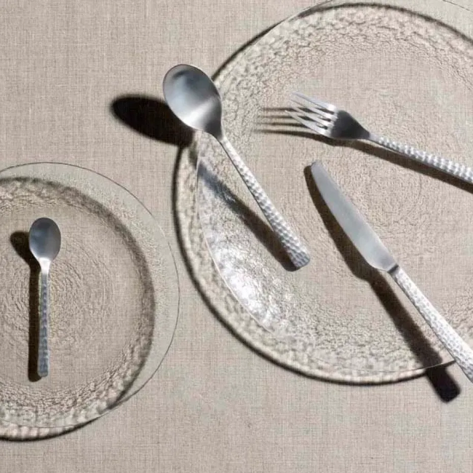Hune bestek 16-delig, Brushed satin hammered
