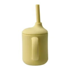 Idun beker met rietje siliconen 120 ml, Lemon
