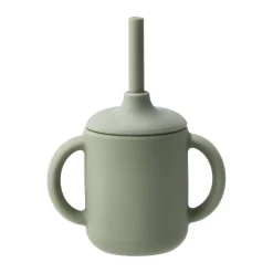 Idun beker met rietje siliconen 120 ml, Green