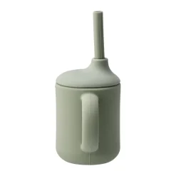 Idun beker met rietje siliconen 120 ml, Green